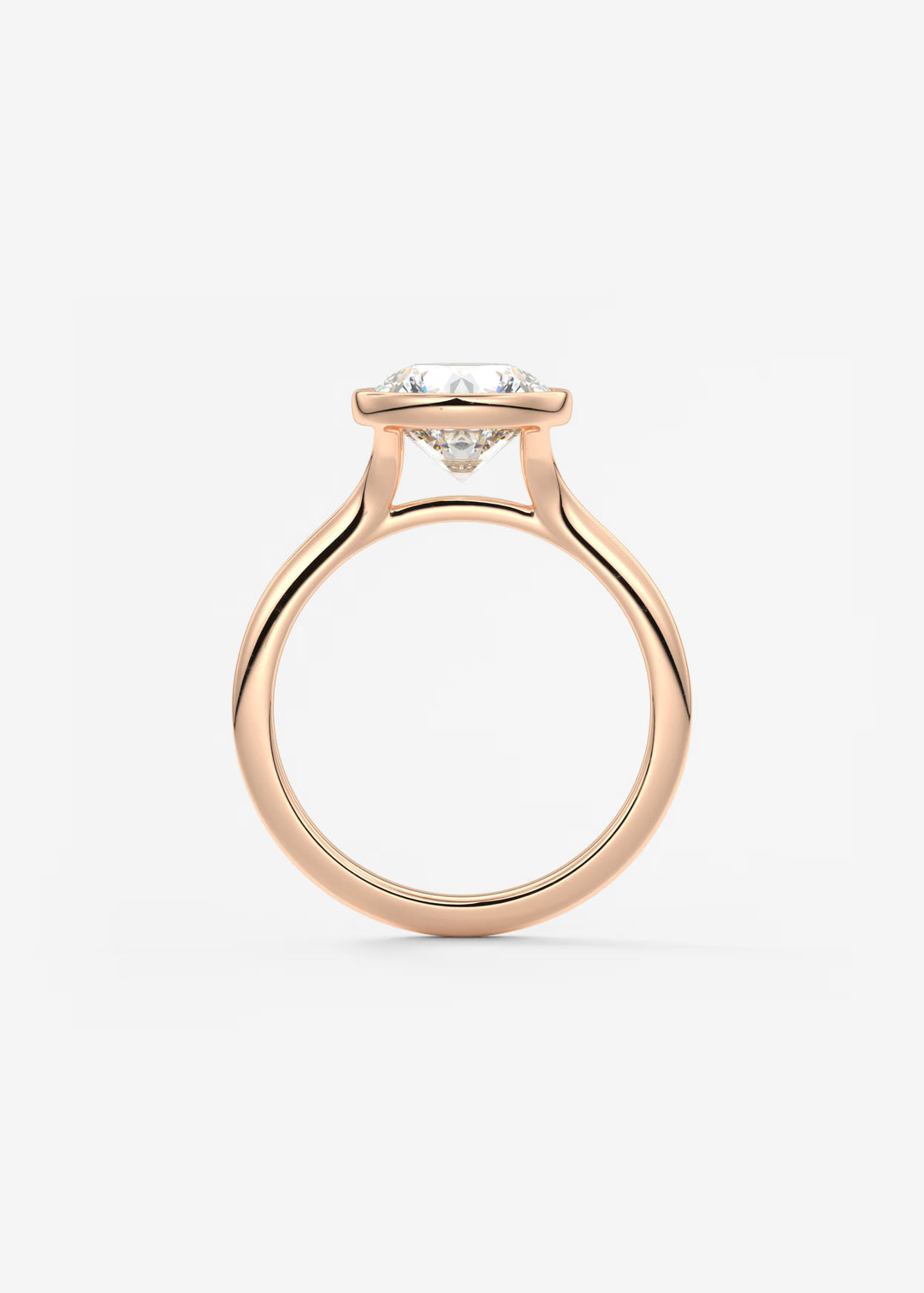 The Blanche Modern Round Cut Bezel Set Engagement Ring#material_rose