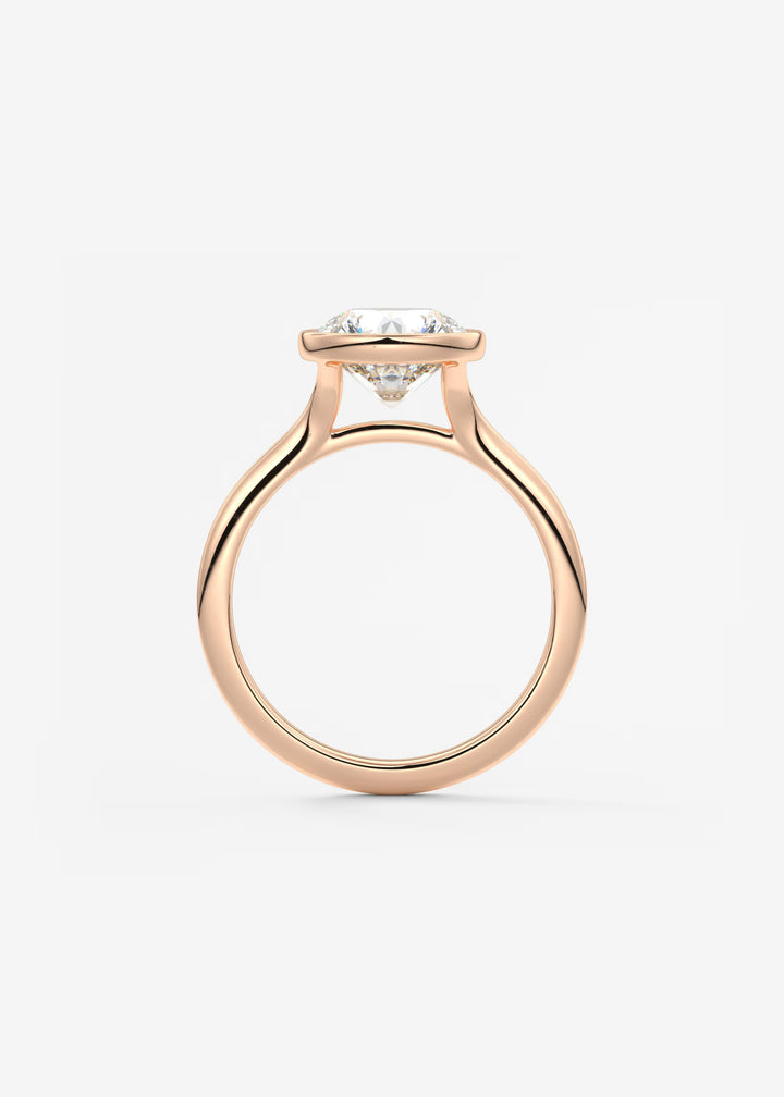 The Blanche Modern Round Cut Bezel Set Engagement Ring#material_rose