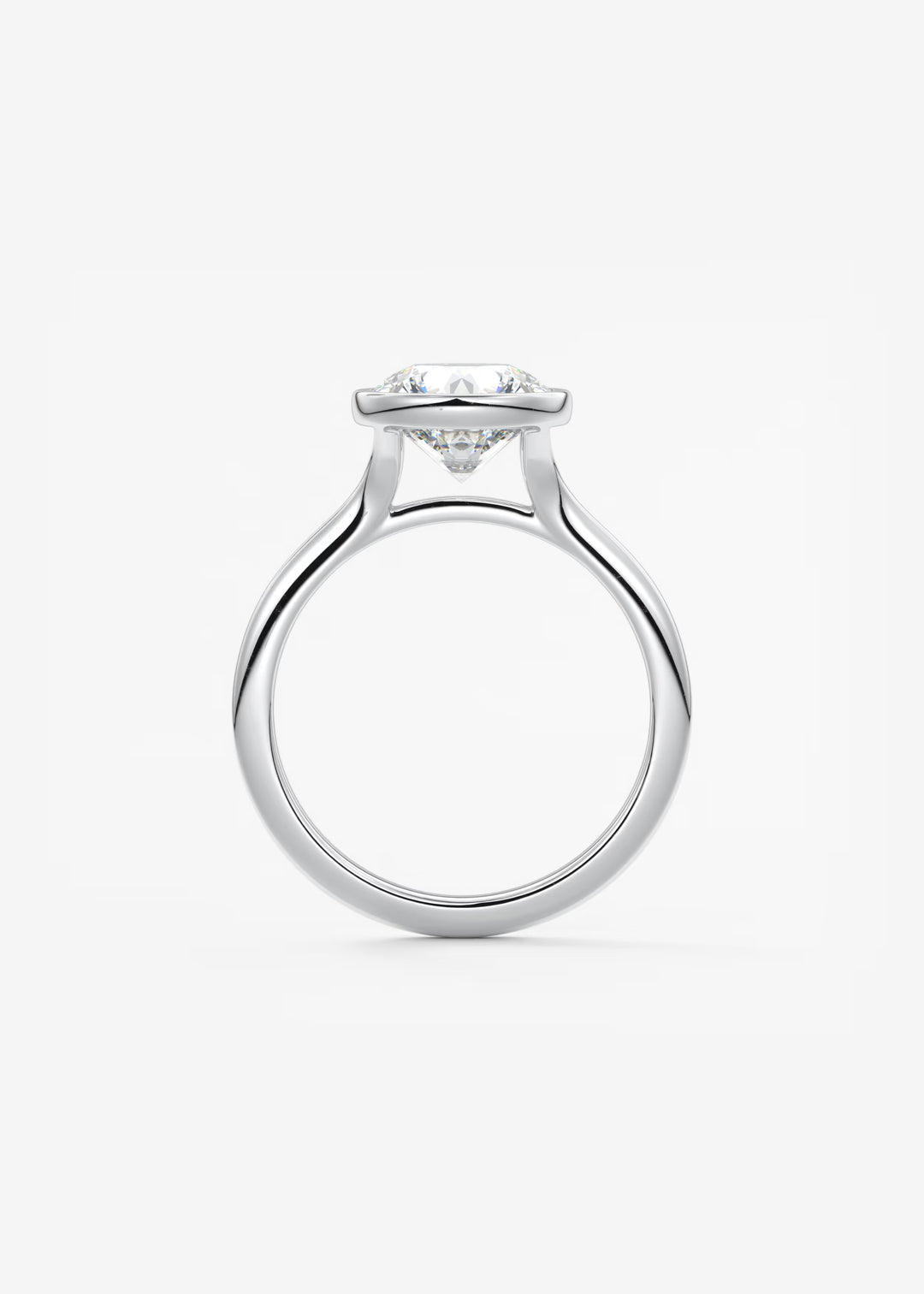 The Blanche Modern Round Cut Bezel Set Engagement Ring#material_white