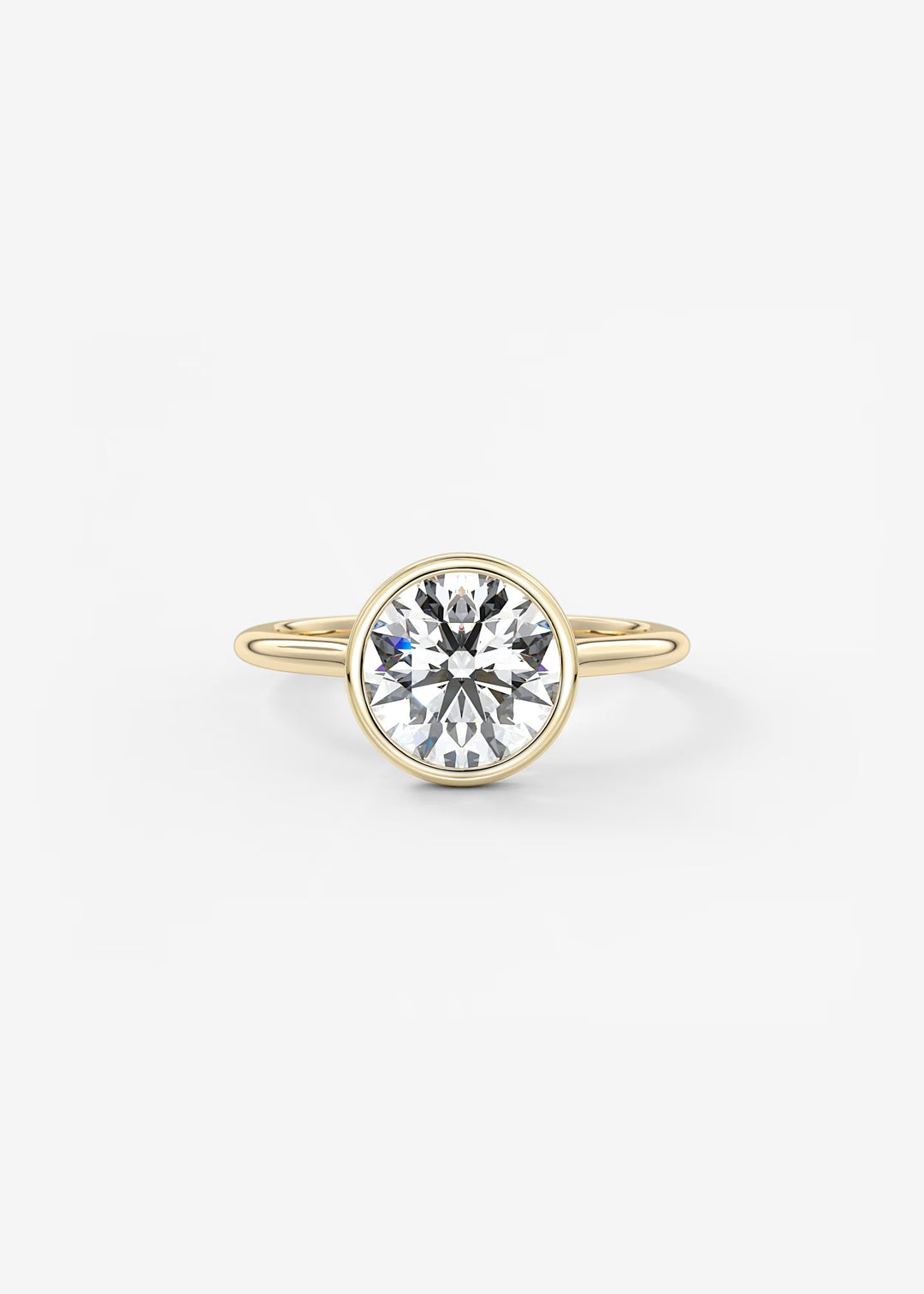 The Blanche Modern Round Cut Bezel Set Engagement Ring#material_gold