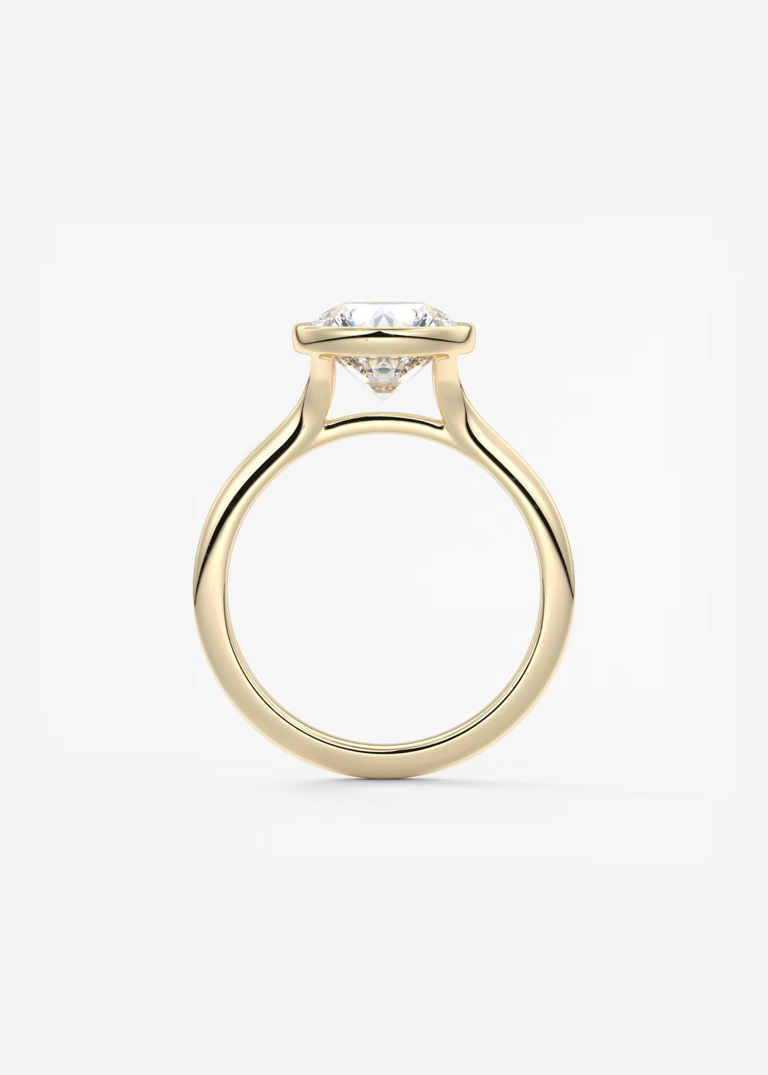 The Blanche Modern Round Cut Bezel Set Engagement Ring#material_gold
