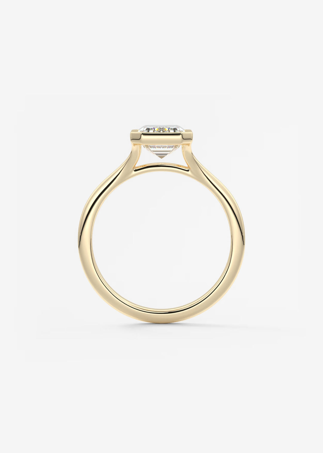 The Blanche Modern Emerald Bezel Set Engagement Ring#material_gold