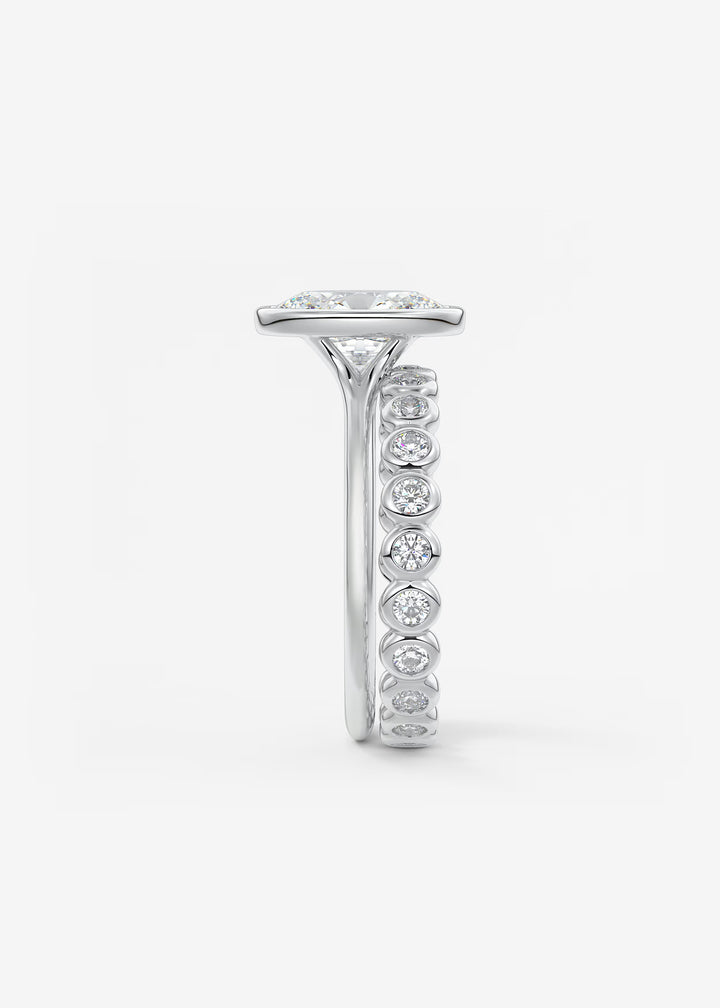 The Blanche Modern Oval Cut Bezel Set Engagement Ring#material_white