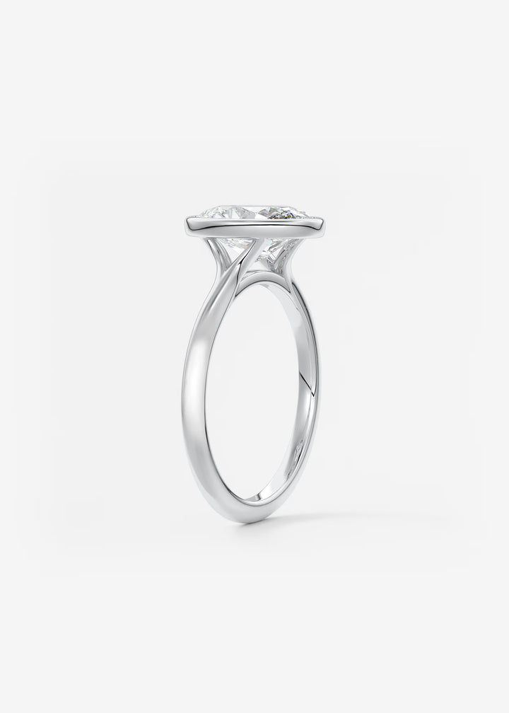 The Blanche Modern Oval Cut Bezel Set Engagement Ring#material_white