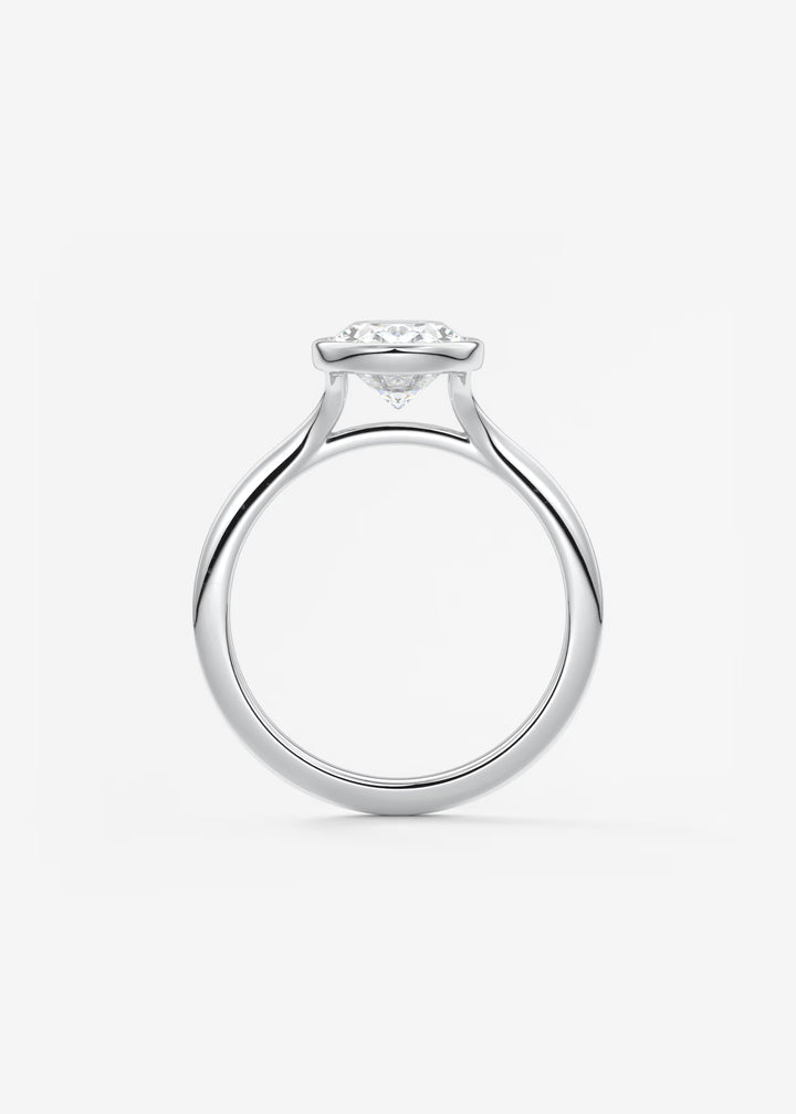 The Blanche Modern Oval Cut Bezel Set Engagement Ring#material_white