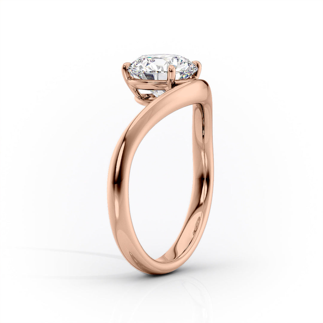 The Brooklyn Set With Cushion Solitaire Lab Diamond 1.5 Carat 14K Rose#material_14k-rose