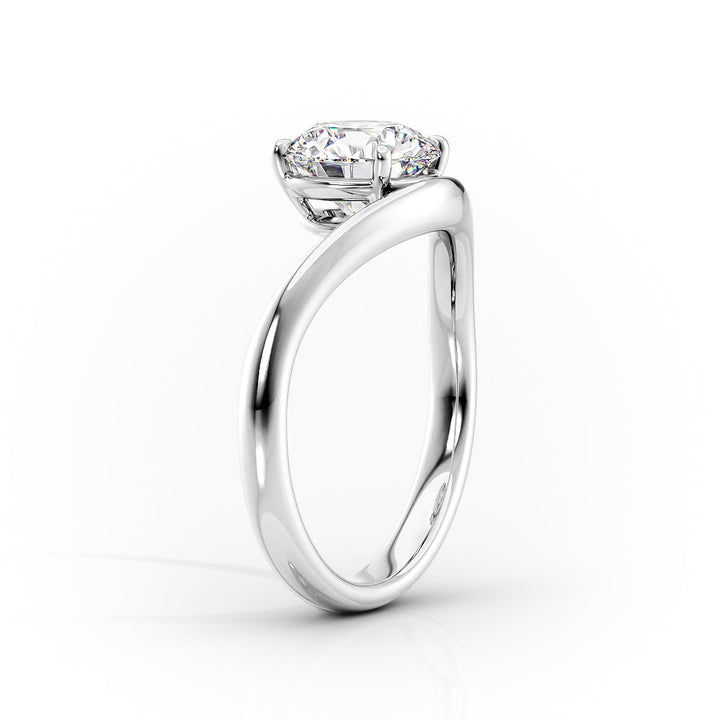 The Brooklyn Set With Cushion Solitaire Lab Diamond 1.5 Carat 14K White#material_14k-white