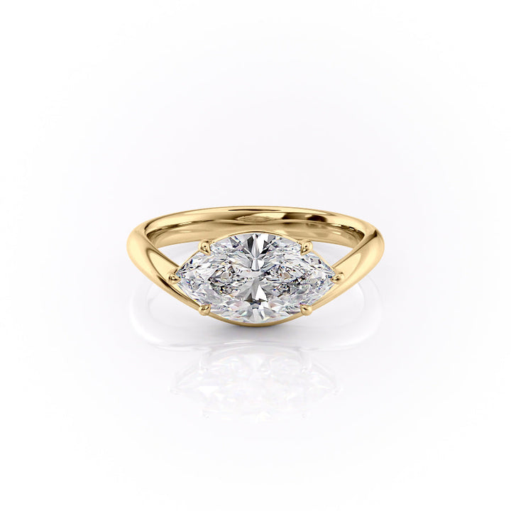 The Brooklyn Set With Marquise Solitaire Lab Diamond 1 Carat 14K Gold#material_14k-gold