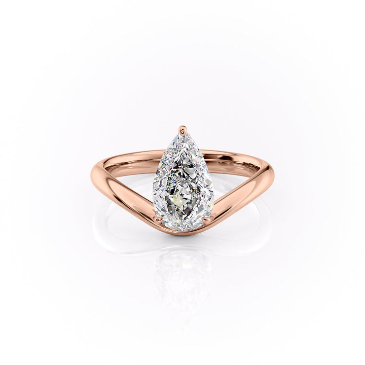 The Brooklyn Set With Pear Solitaire Moissanite#material_18k-rose