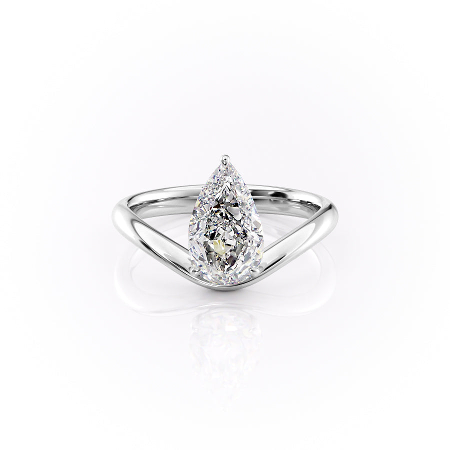 The Brooklyn Set With Pear Solitaire Moissanite#material_18k-white