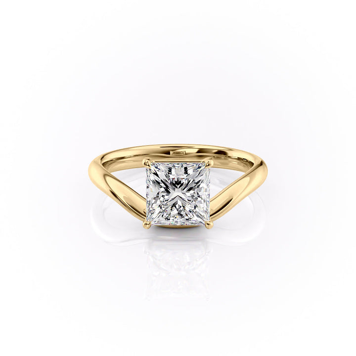 The Brooklyn Set With Princess Solitaire Lab Diamond 1 Carat 14K Gold#material_14k-gold