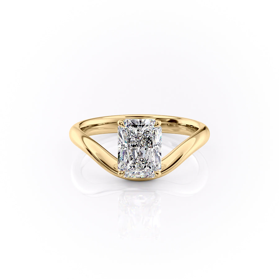 The Brooklyn Set With Radiant Solitaire Lab Diamond 1 Carat 14K Gold#material_14k-gold