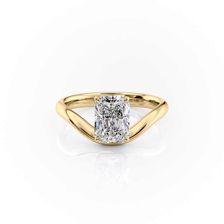 The Brooklyn Set With Radiant Solitaire Lab Diamond 1 Carat 14K Gold#material_14k-gold