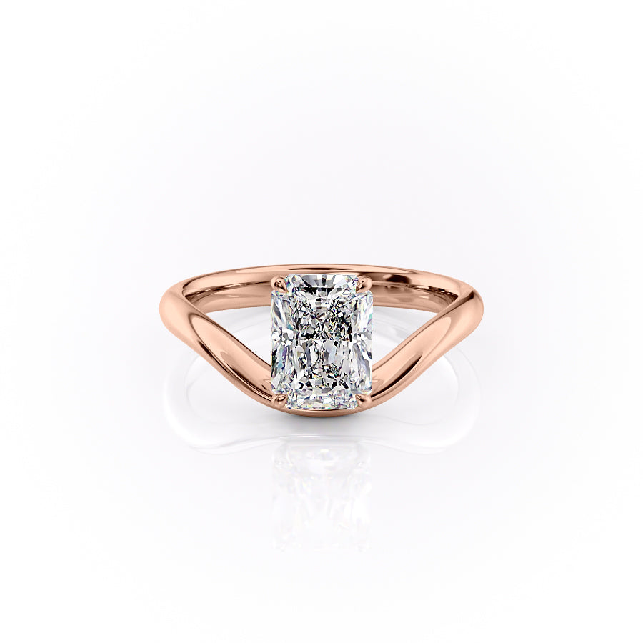 The Brooklyn Set With Radiant Solitaire Lab Diamond 1 Carat 14K Rose#material_14k-rose