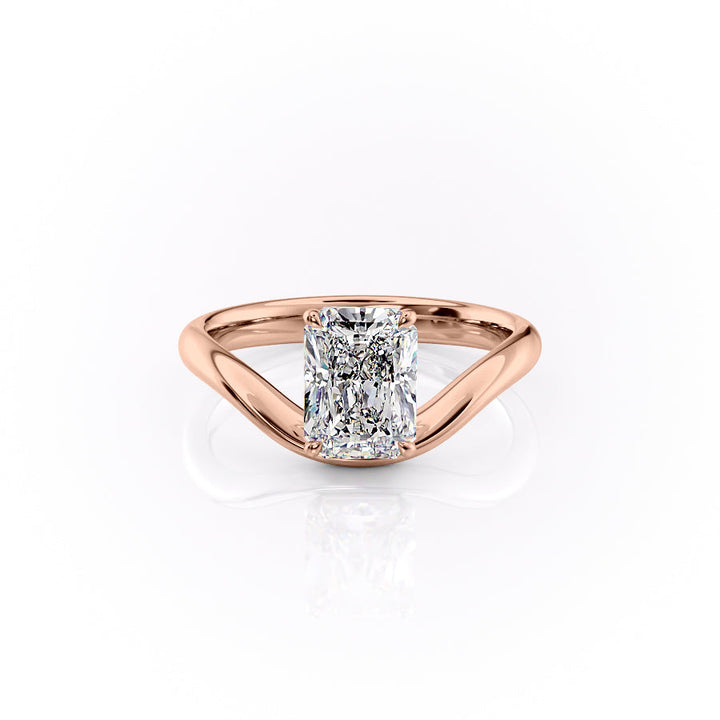 The Brooklyn Set With Radiant Solitaire Moissanite#material_14k-rose