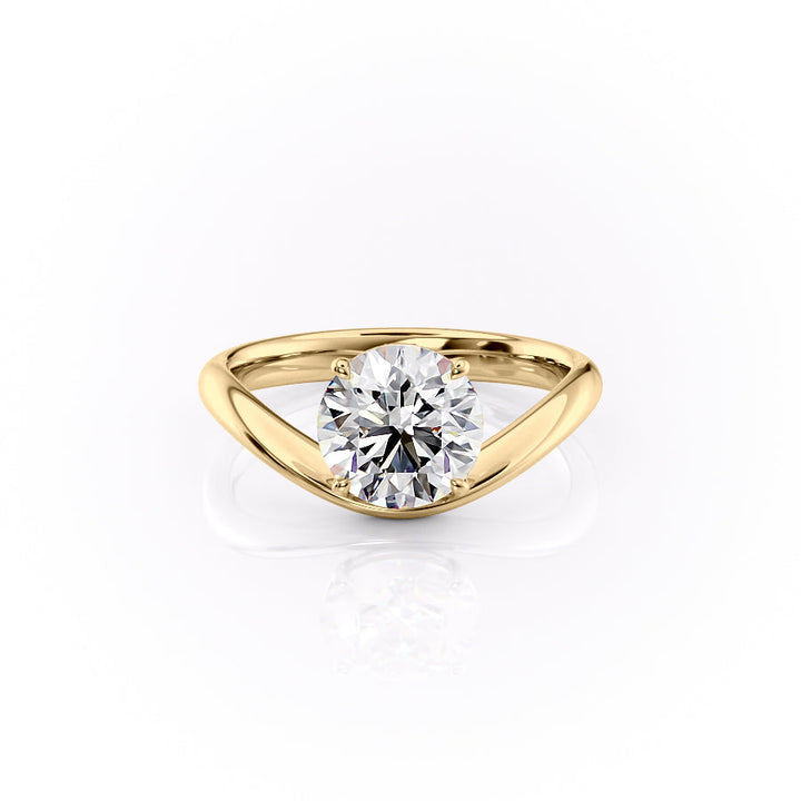 The Brooklyn Set With Round Solitaire Lab Diamond 1 Carat 14K Gold#material_14k-gold