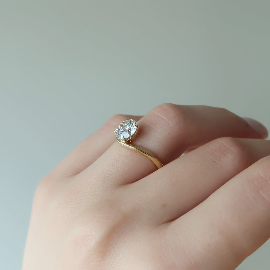 The Brooklyn Round Lab Diamond Moissanite Engagement Ring