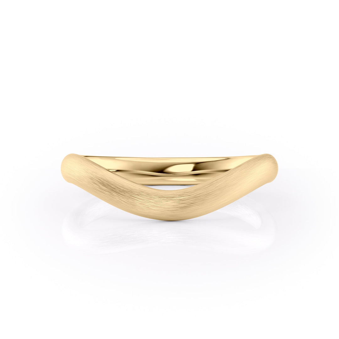 The Brooklyn Wedding Bands Matte 14K Gold#material_14k-gold