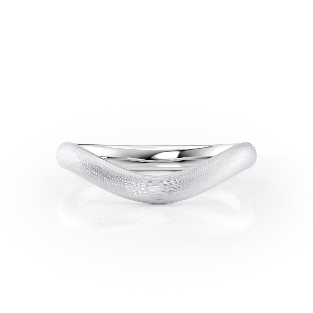 The Brooklyn Wedding Bands Matte 14K White#material_14k-white