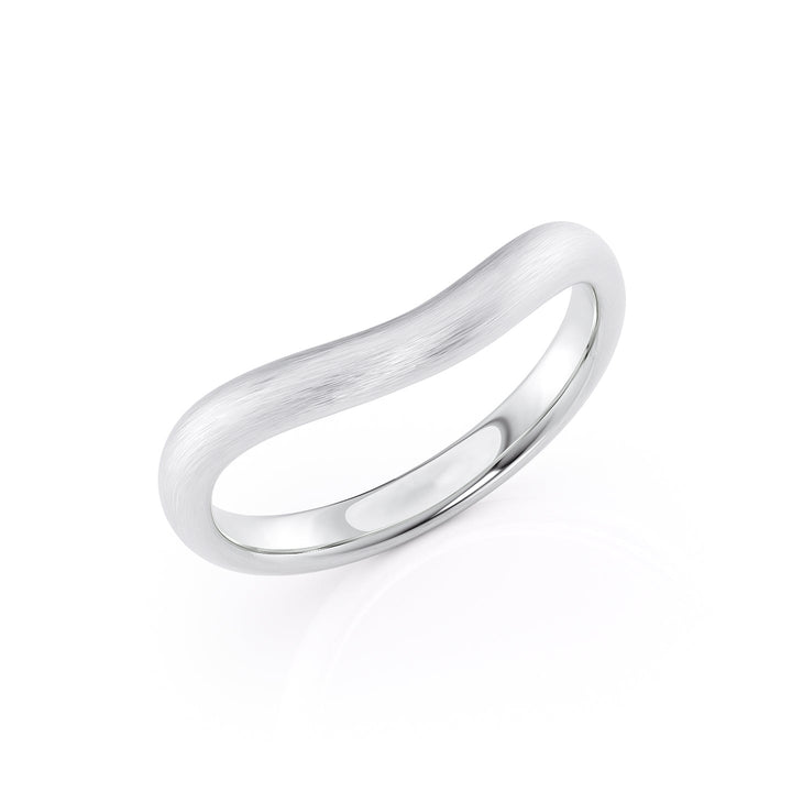 The Brooklyn Wedding Bands Matte 14K White#material_14k-white