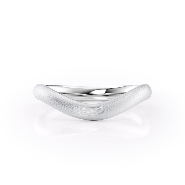 The Brooklyn Wedding Bands Matte 18K White#material_18k-white