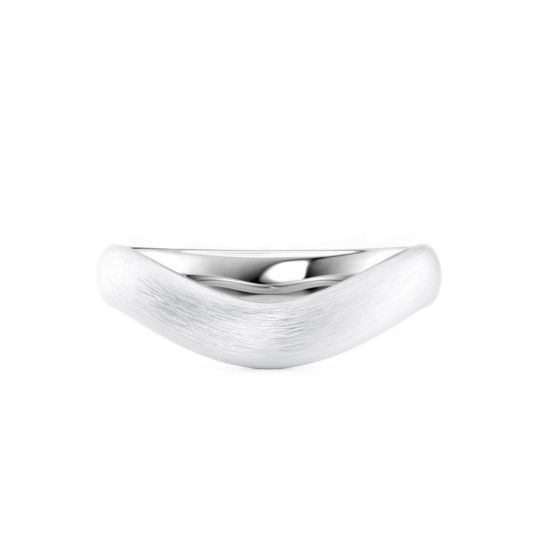 The Brooklyn Wedding Bands Matte 14K White#material_14k-white