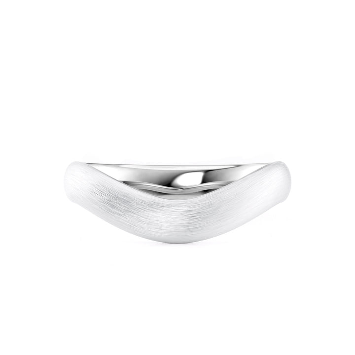 The Brooklyn Wedding Bands Matte 14K White#material_14k-white