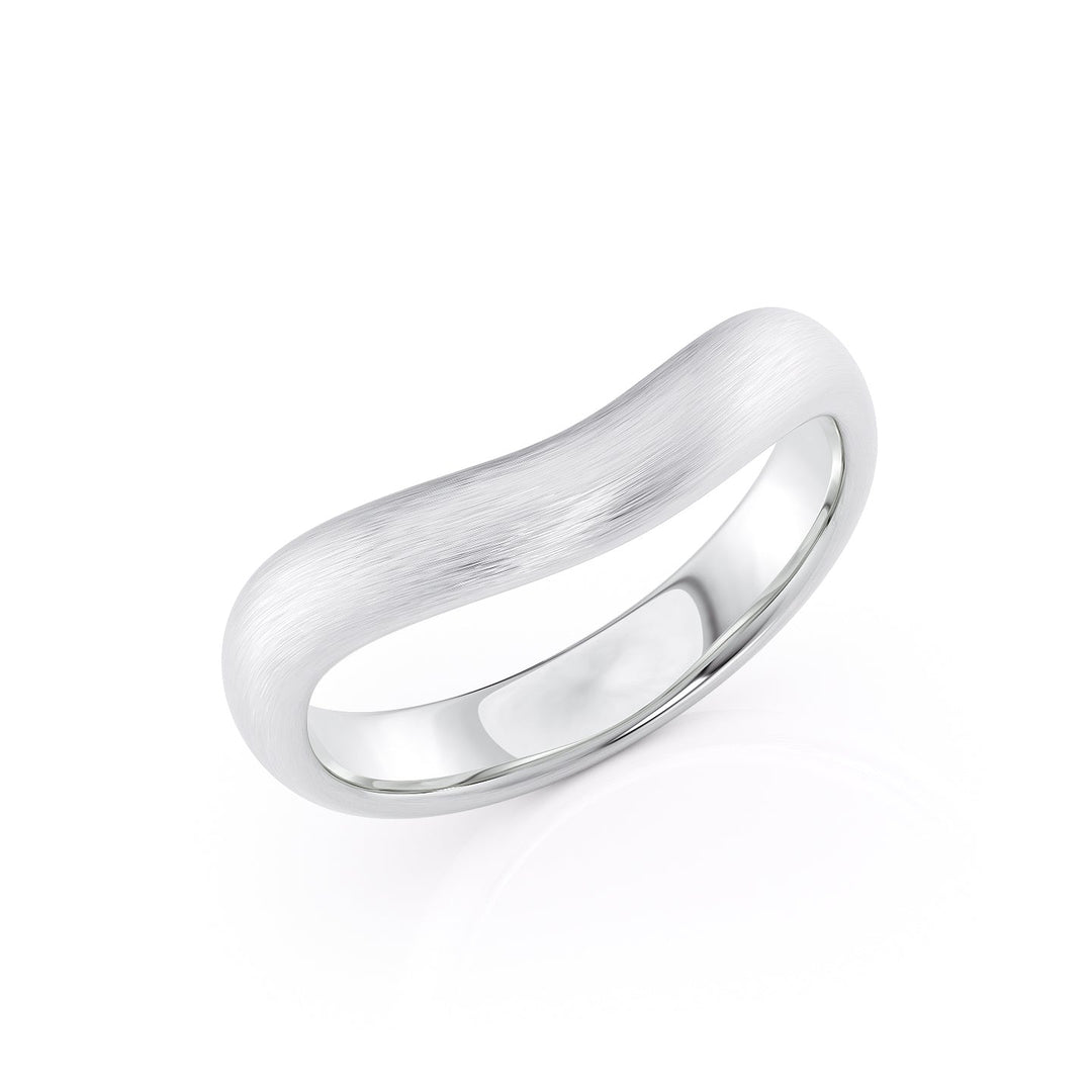 The Brooklyn Wedding Bands Matte 14K White#material_14k-white