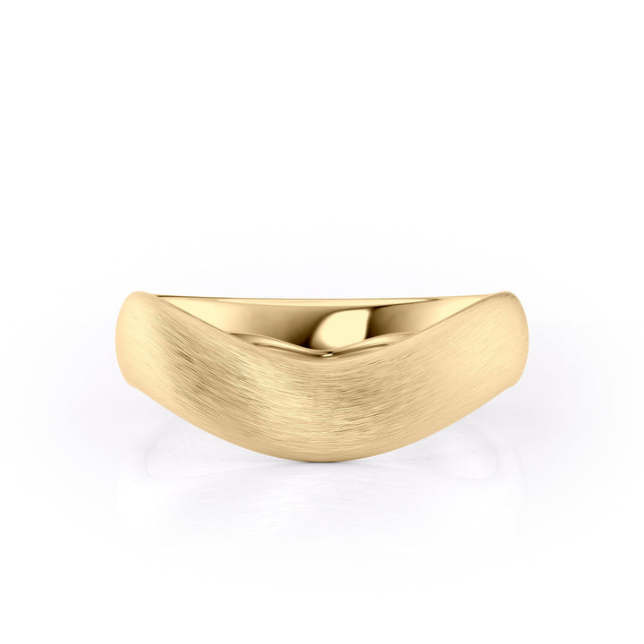 The Brooklyn Wedding Bands Matte 14K Gold#material_14k-gold