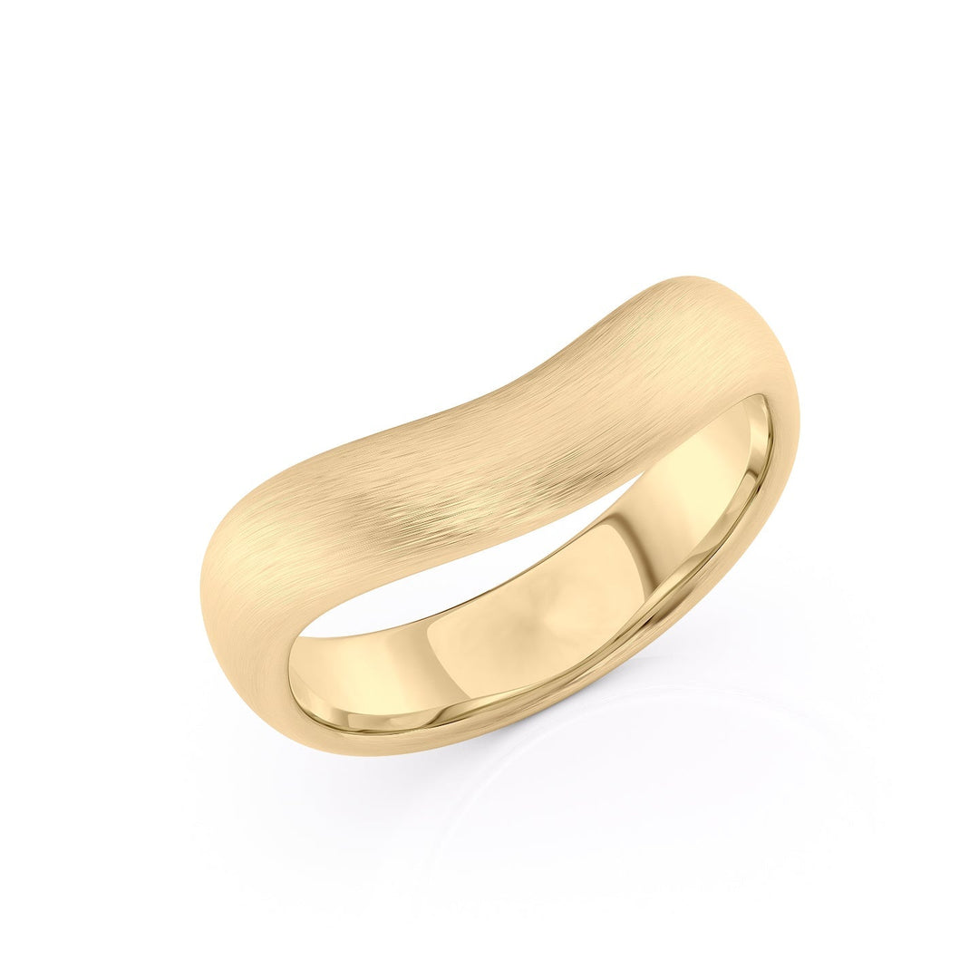 The Brooklyn Wedding Bands Matte 14K Gold#material_14k-gold