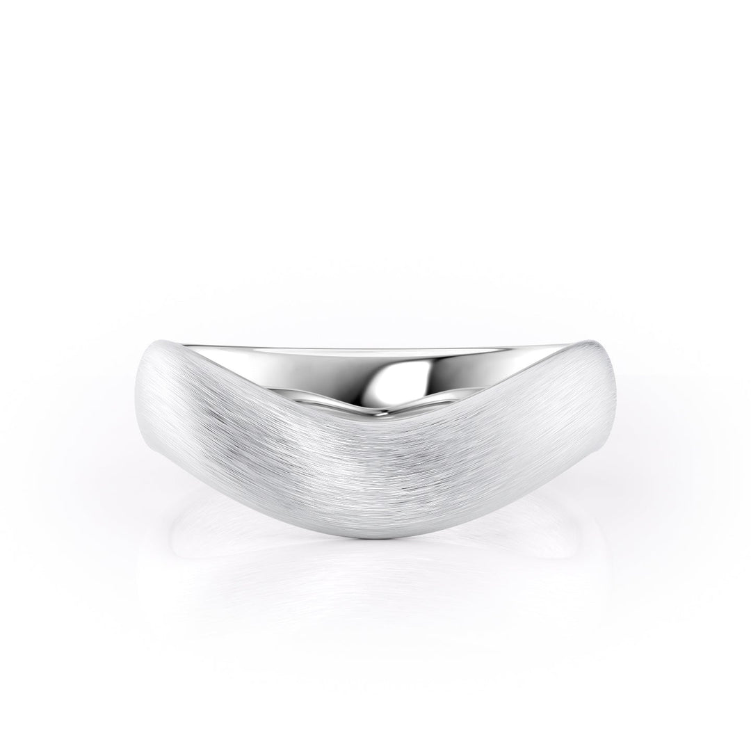 The Brooklyn Wedding Bands Matte 14K White#material_14k-white