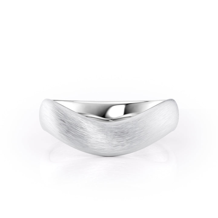 The Brooklyn Wedding Bands Matte 14K White#material_14k-white