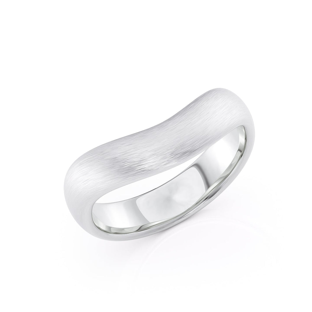 The Brooklyn Wedding Bands Matte 14K White#material_14k-white