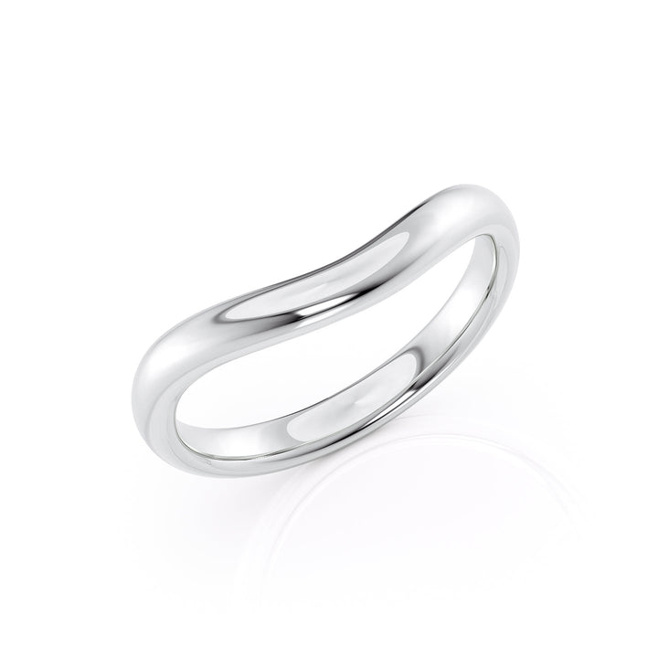 The Brooklyn Wedding Bands Polished 14K White#material_14k-white