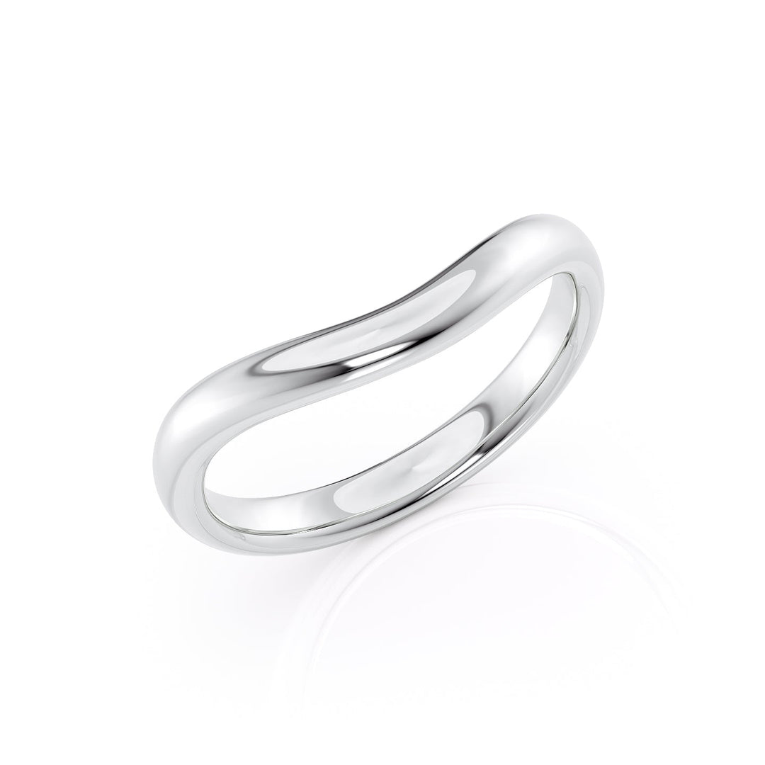 The Brooklyn Wedding Bands Polished 18K White#material_18k-white