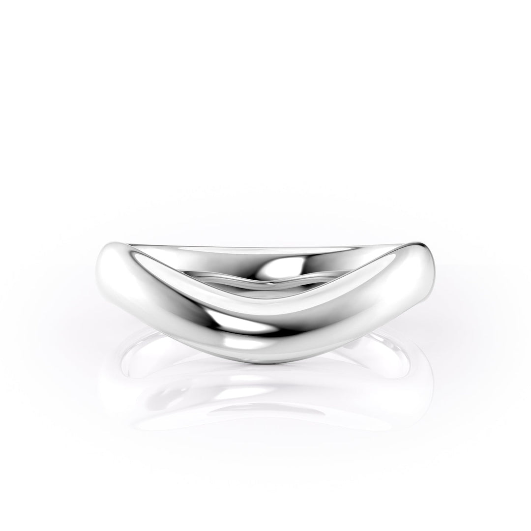 The Brooklyn Wedding Bands Polished 14K White#material_14k-white