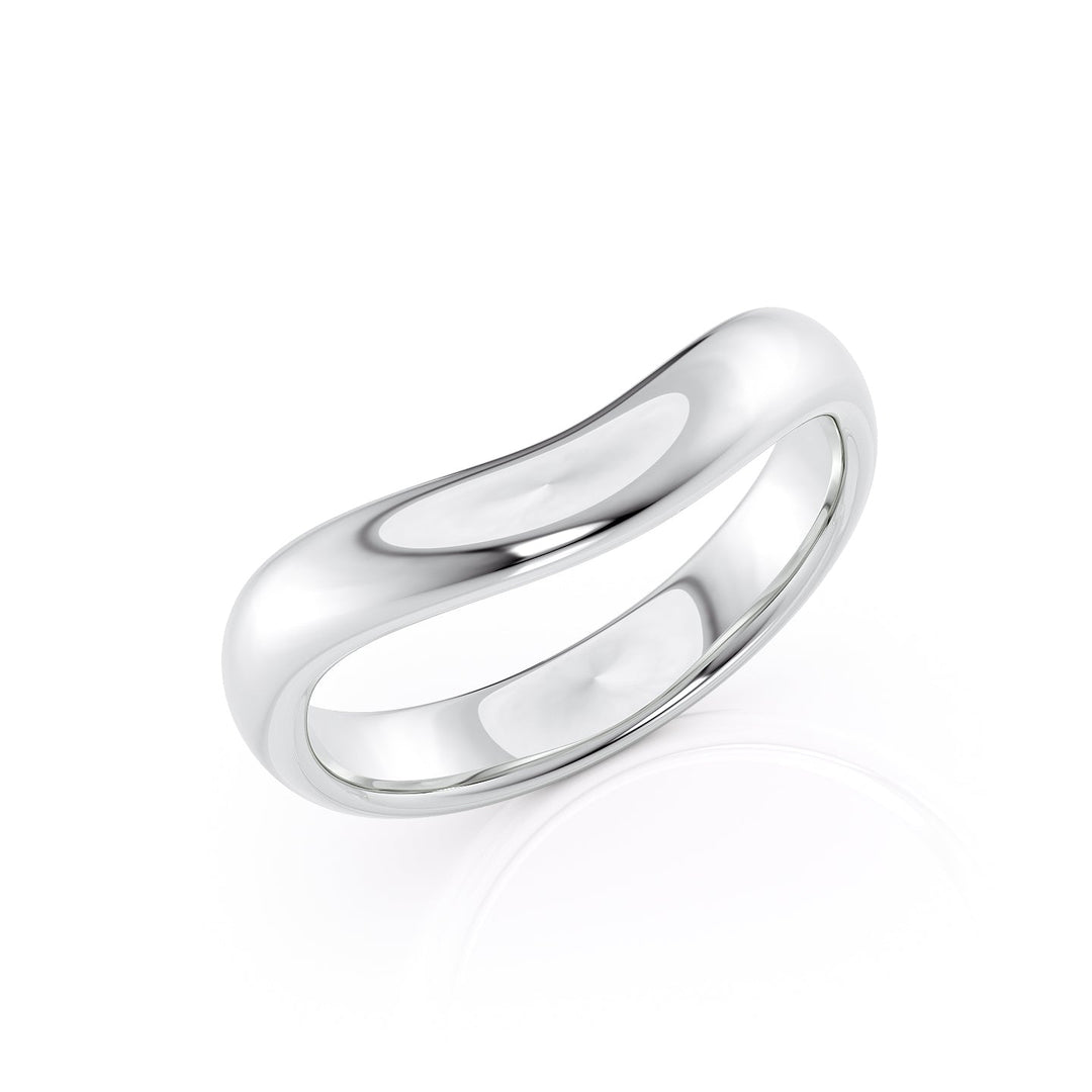 The Brooklyn Wedding Bands Polished 14K White#material_14k-white