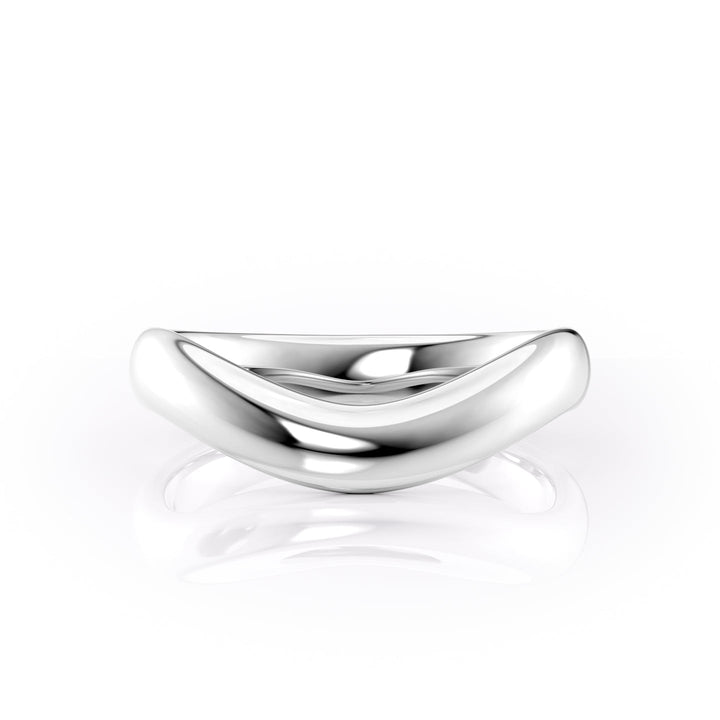 The Brooklyn Wedding Bands Polished 18K White#material_18k-white