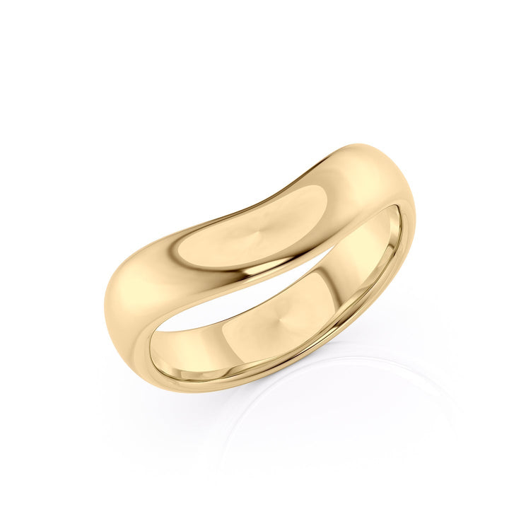 The Brooklyn Wedding Bands Polished 14K Gold#material_14k-gold