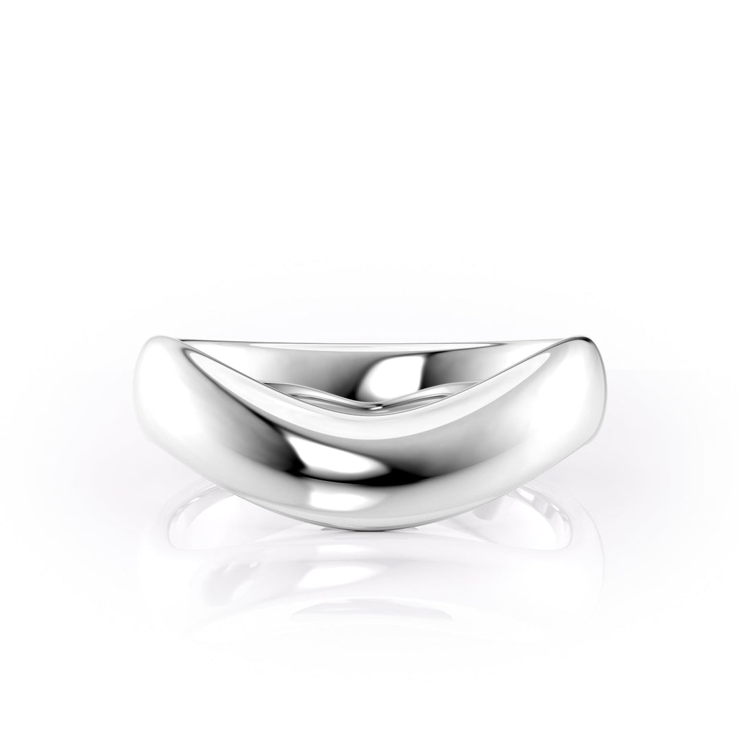 The Brooklyn Wedding Bands Polished 14K White#material_14k-white