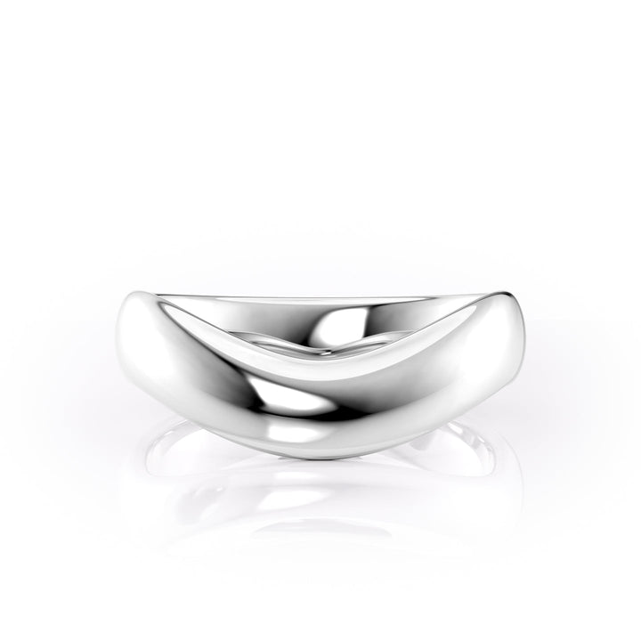 The Brooklyn Wedding Bands Polished 14K White#material_14k-white