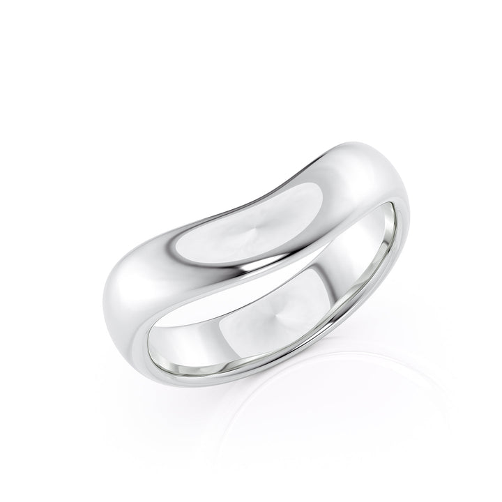 The Brooklyn Wedding Bands Polished 14K White#material_14k-white