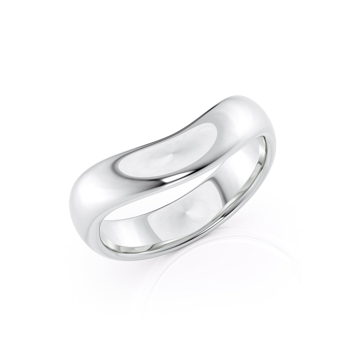 The Brooklyn Wedding Bands Polished 18K White#material_18k-white