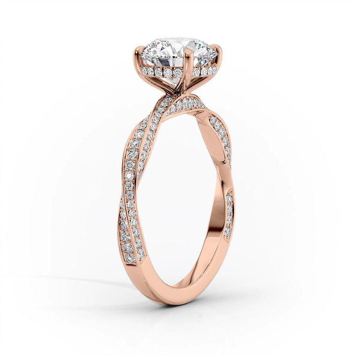 The Cadence Set With Cushion Pave Lab Diamond 1.5 Carat 18K Rose#material_18k-rose