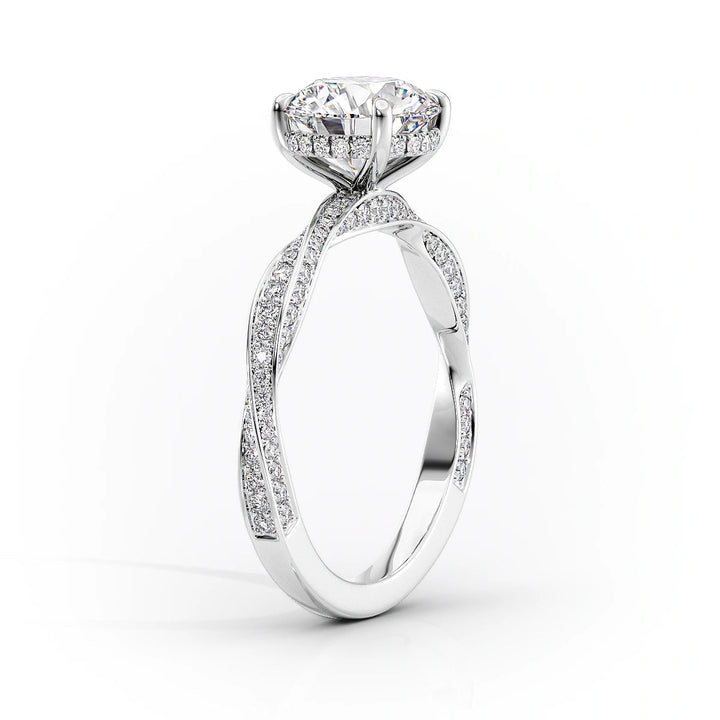 The Cadence Set With Cushion Pave Lab Diamond 1.5 Carat 18K White#material_18k-white