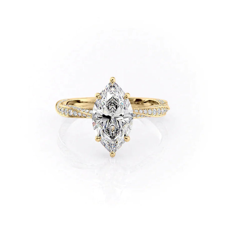 The Cadence Set With Marquise Pave Lab Diamond 1 Carat 14K Gold#material_14k-gold