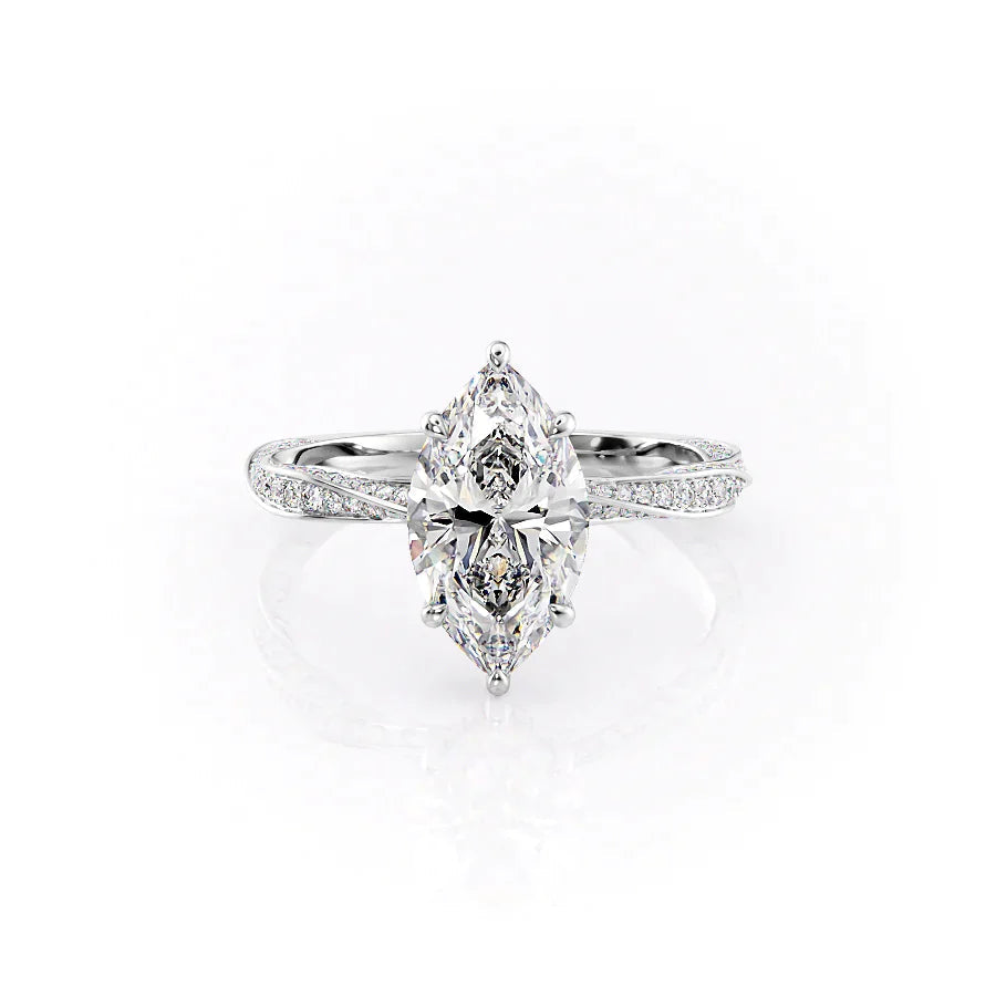 The Cadence Set With Marquise Pave Moissanite#material_14k-white