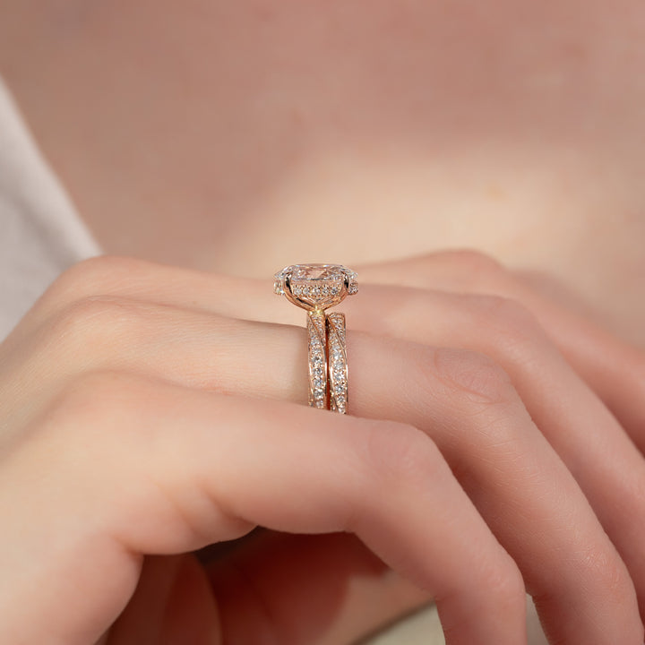 The Cadence Oval Lab Diamond Moissanite Engagement Ring *Shown with 2 ct #material_rose