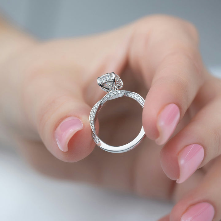 The Cadence Oval Lab Diamond Moissanite Engagement Ring *Shown with 2 ct #material_white