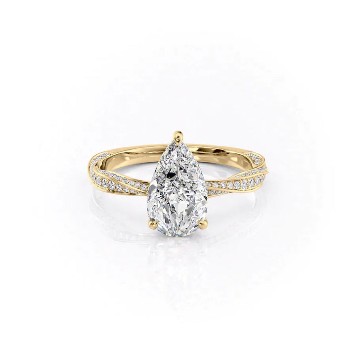 The Cadence Set With Pear Pave Lab Diamond 1 Carat 14K Gold#material_14k-gold